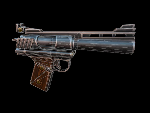 Stylized AutoMag Magnum 3D Model
