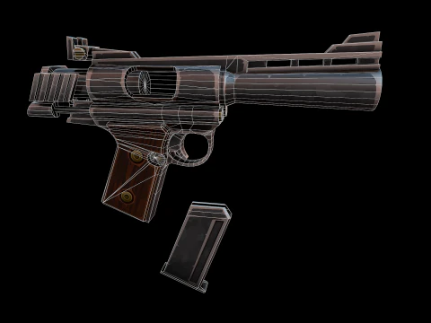 Stylized AutoMag Magnum 3D Model