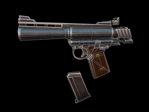 AutoMag Magnum estilizado Modelo 3D