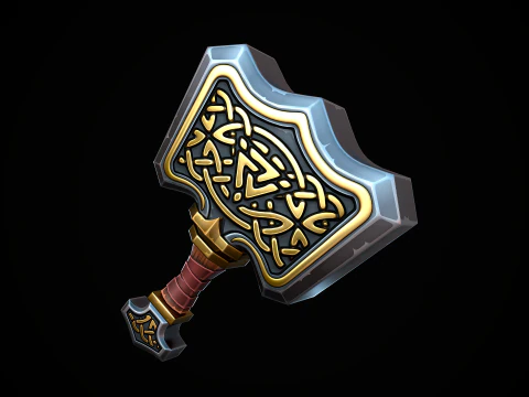 Stylized Mjolnir 3D Model