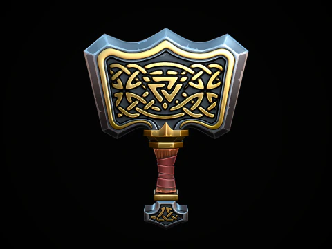 Stylized Mjolnir 3D Model