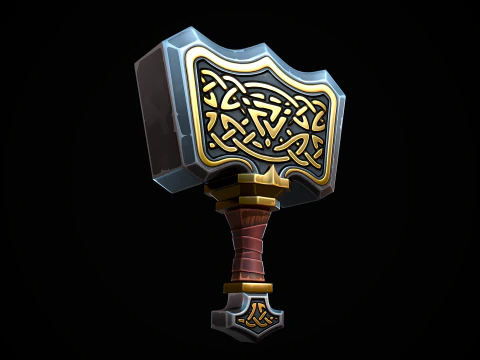 Stylized Mjolnir 3D Model