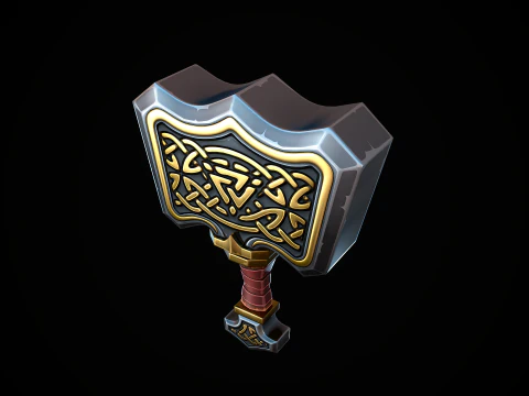 Stylized Mjolnir 3D Model