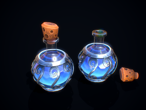 Стилизованное зелье маны 3D Модель