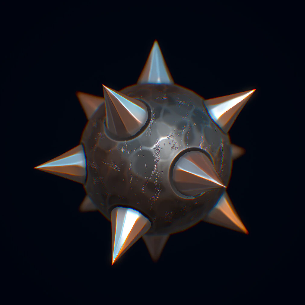 Stylized Spike Ball 3D Model .c4d .max .obj .3ds .fbx .stl .blend 