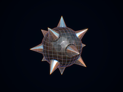 Stilisierter Spike-Ball 3D Modell