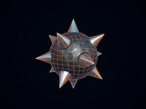 Stylized Spike Ball 3D Model