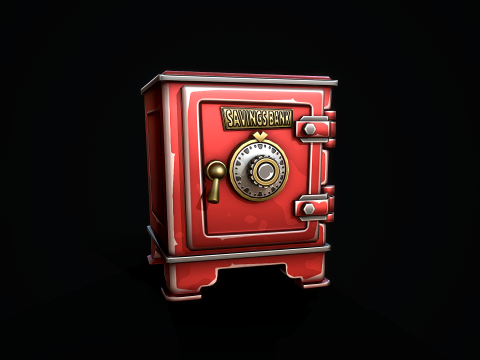 Stylizowany sejf retro Model 3D