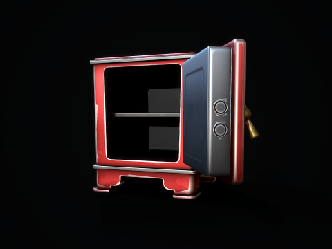 Stylizowany sejf retro Model 3D