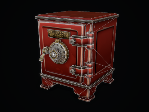 Stylizowany sejf retro Model 3D