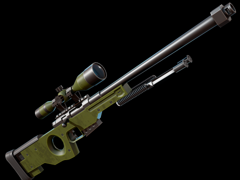 Стилізована снайперська гвинтівка AWP 3D Модель
