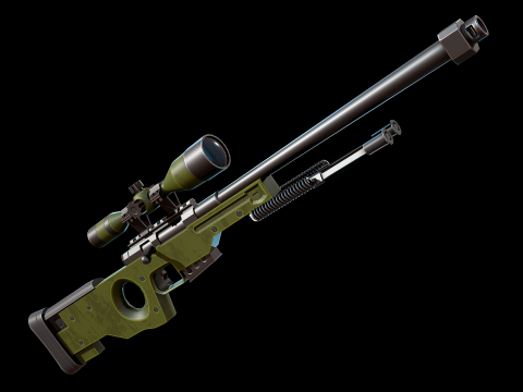 Rifle de francotirador AWP estilizado Modelo 3D