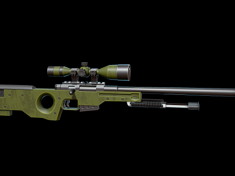 Rifle de francotirador AWP estilizado Modelo 3D