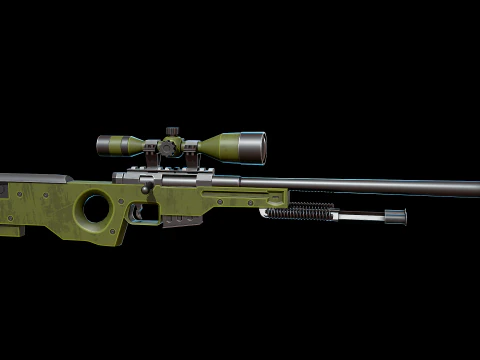 Stylized AWP Sniper Rifle 3D Model