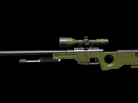 Rifle de francotirador AWP estilizado Modelo 3D