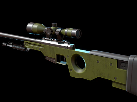 Stylized AWP Sniper Rifle 3D Model