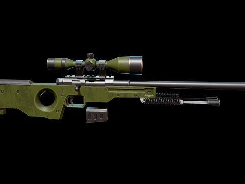 Rifle de francotirador AWP estilizado Modelo 3D