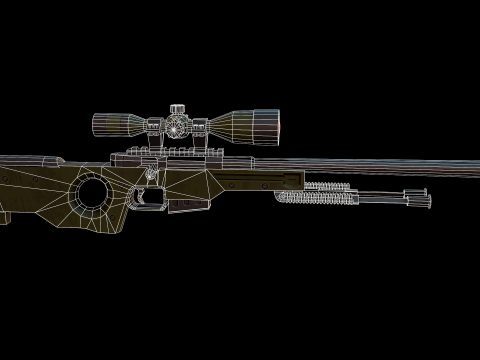 Rifle de francotirador AWP estilizado Modelo 3D