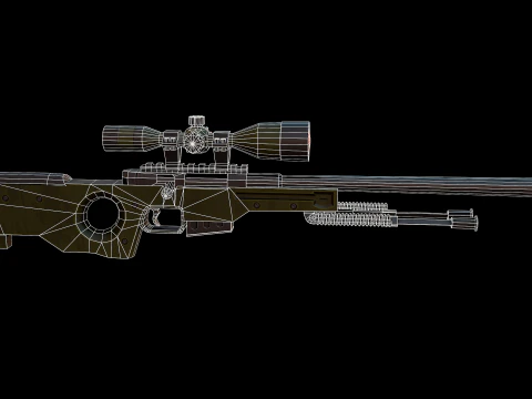 Stylized AWP Sniper Rifle 3D Model