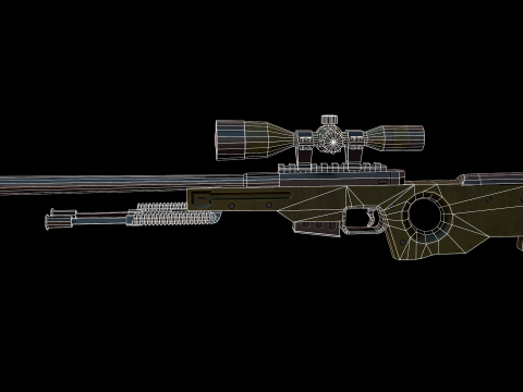 Rifle de francotirador AWP estilizado Modelo 3D