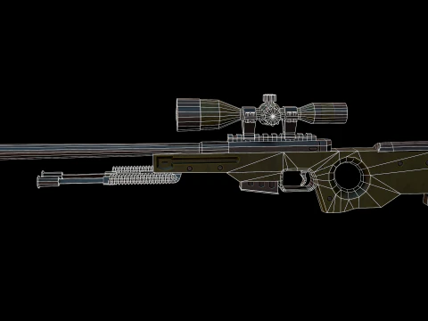 Stylized AWP Sniper Rifle 3D Model
