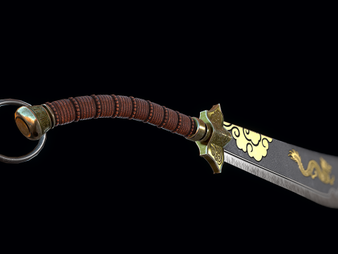 दो हाथ वाली दाओ तलवार 3D मॉडल