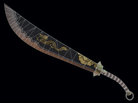 दो हाथ वाली दाओ तलवार 3D मॉडल