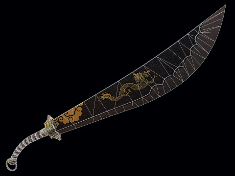 दो हाथ वाली दाओ तलवार 3D मॉडल