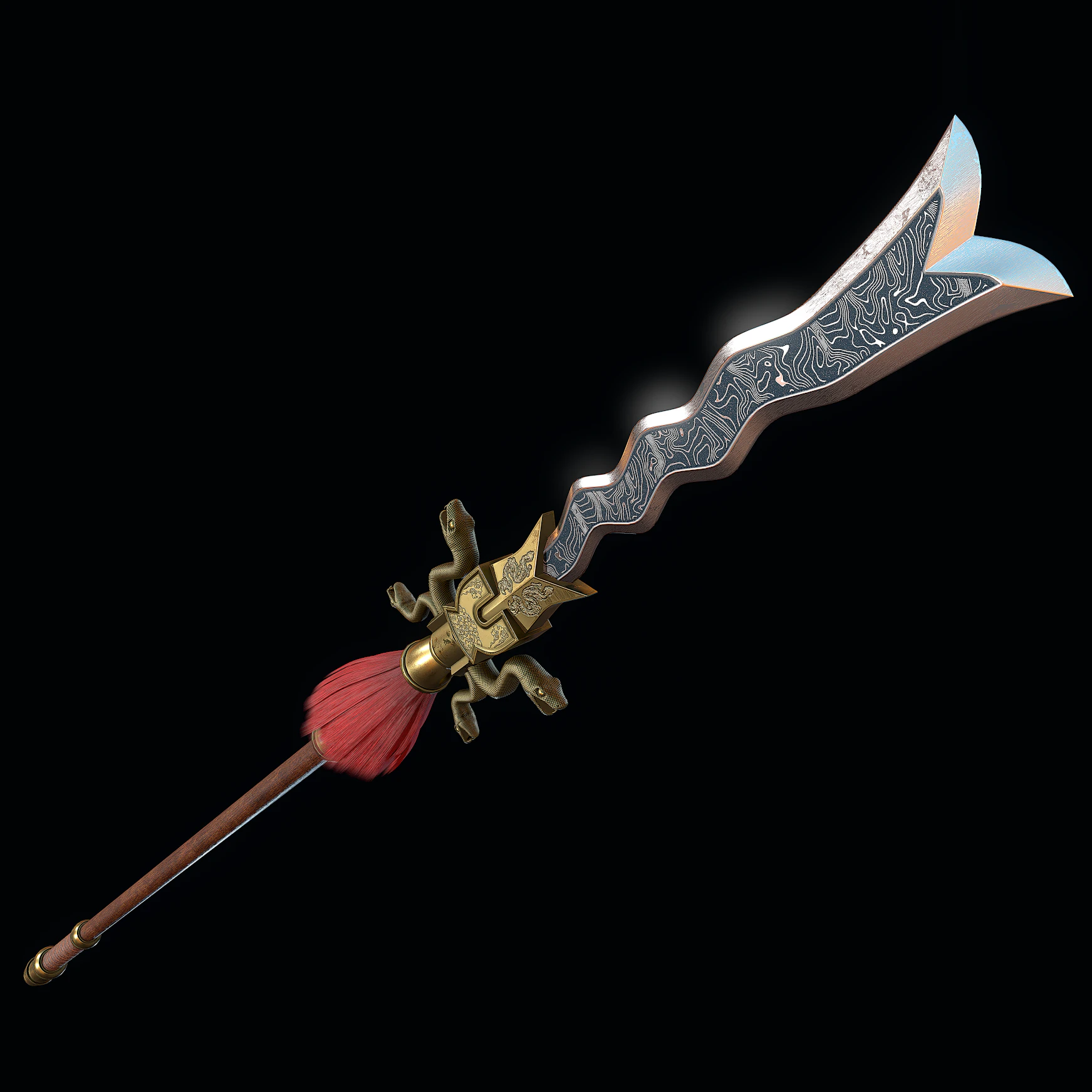 Serpent spear 3D Model .c4d .max .obj .3ds .fbx .stl .blend