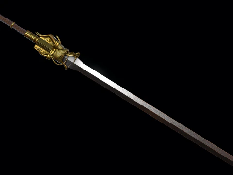 Golden Dragon Sword 3D Model