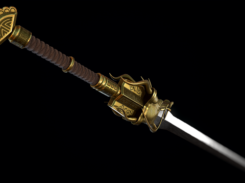 Spada del drago d'oro Modello 3D