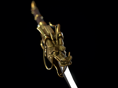 Spada del drago d'oro Modello 3D