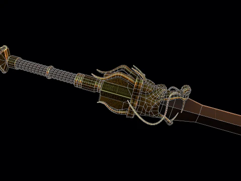 Golden Dragon Sword 3D Model