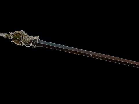 Golden Dragon Sword 3D Model