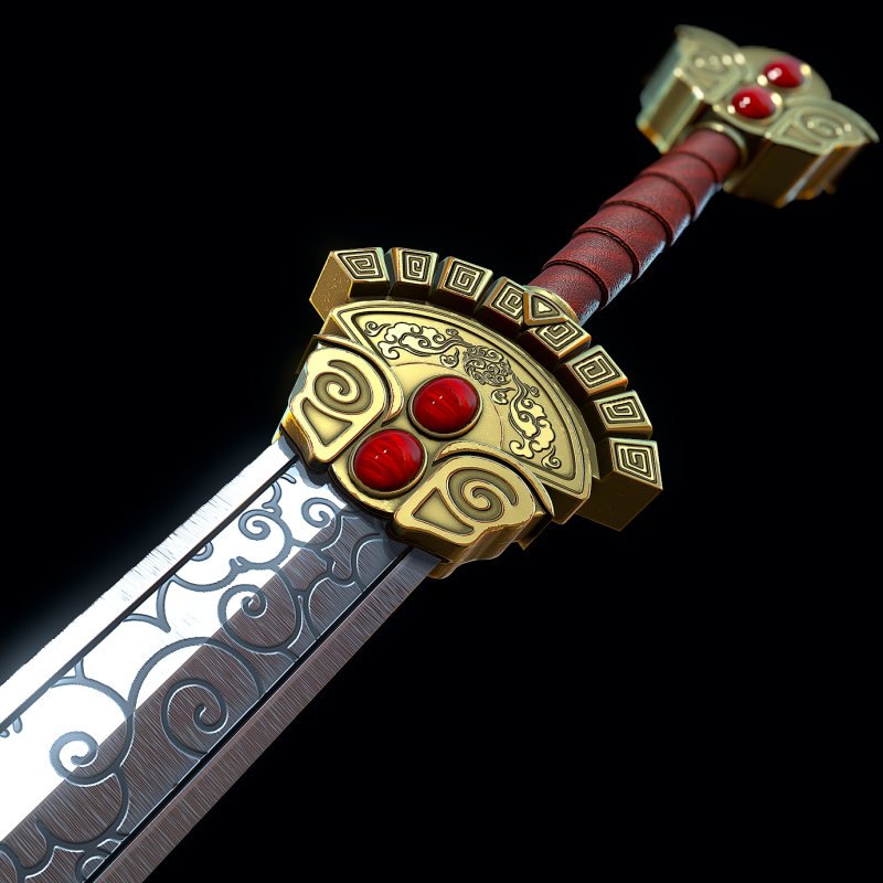 Sword of Heaven 3D Model .c4d .max .obj .3ds .fbx .stl .blend