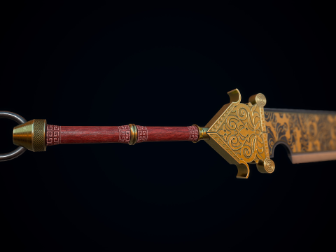 中国大刀 3D 模型