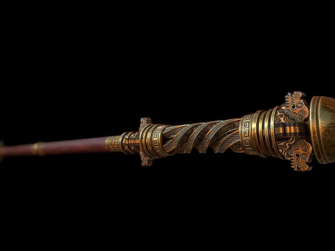 Chinese Combat Staff 3D Model