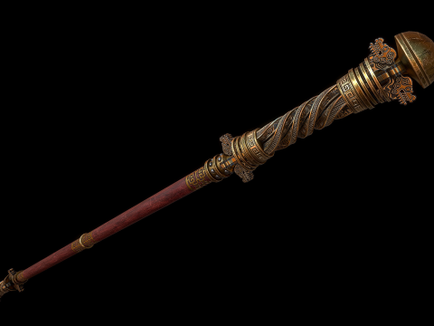 Chinesischer Kampfstab 3D Modell