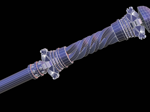 Chinesischer Kampfstab 3D Modell