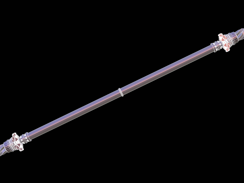 Chinesischer Kampfstab 3D Modell