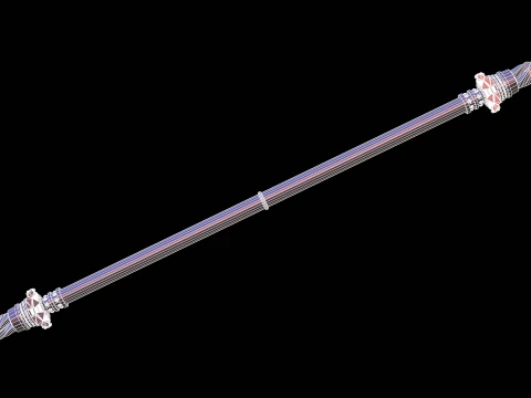 Chinese Combat Staff 3D Model