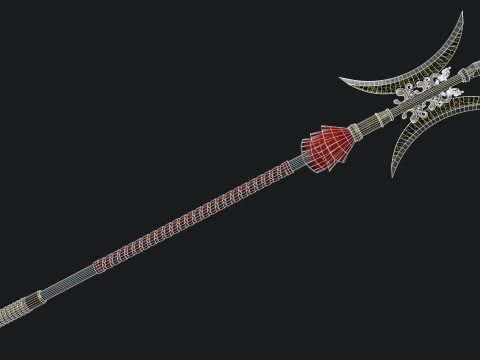 Alabarda cinese Modello 3D