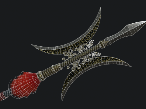 Alabarda cinese Modello 3D