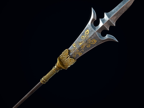 Китайское копье-трезубец 3D Модель