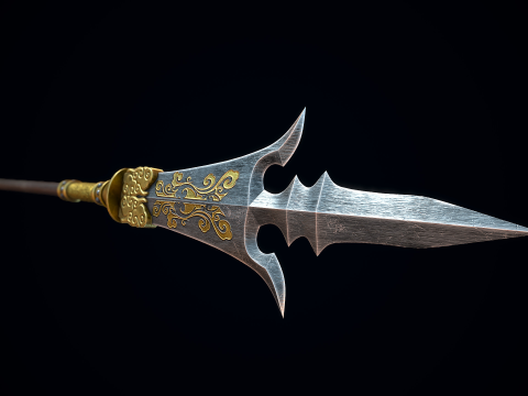 Chinese Trident Spear 3D Model