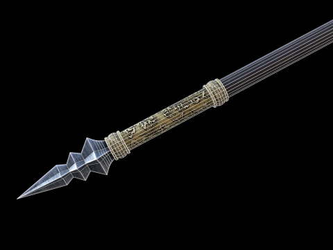 Chinese Trident Spear 3D Model