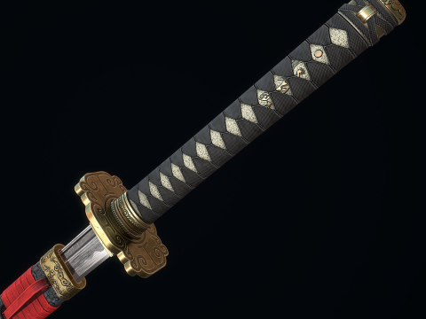 Grande Samurai Katana Modelo 3D