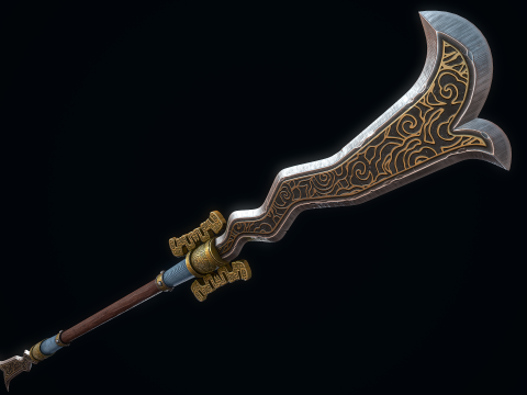 Lancia del serpente a doppio taglio Modello 3D