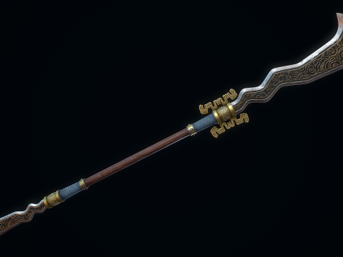 Lancia del serpente a doppio taglio Modello 3D