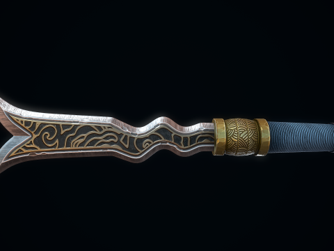 Lancia del serpente a doppio taglio Modello 3D